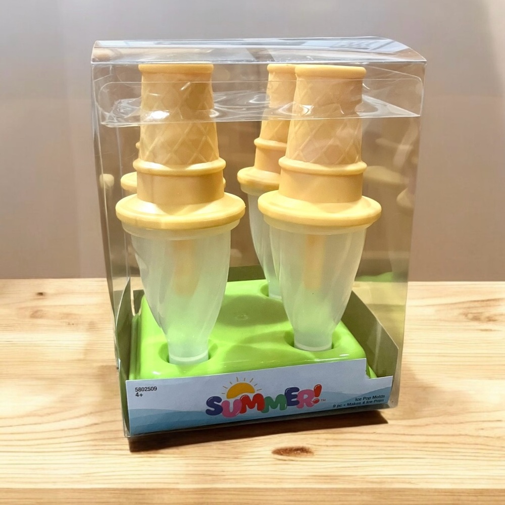 Popsicle Mold Ice Cream Cone Shaped with Base Set of 4 NEW Frozen Treat DIY